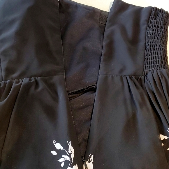 LE CHATEAU Black Floral Print Strapless Knee Length Dress Size XS - Picture 12 of 13